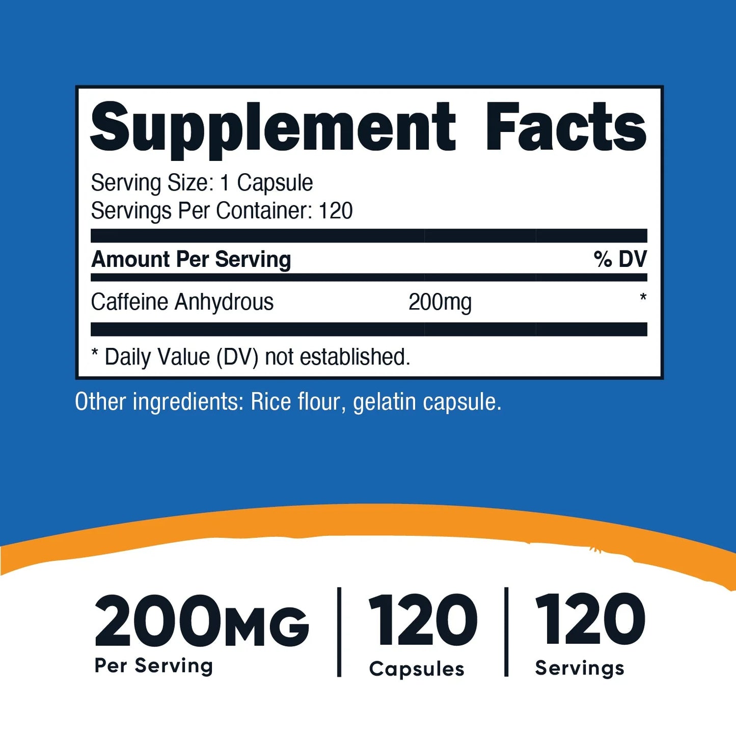 NUTRICOST CAFEINA 200 MG 120 CAPSULAS