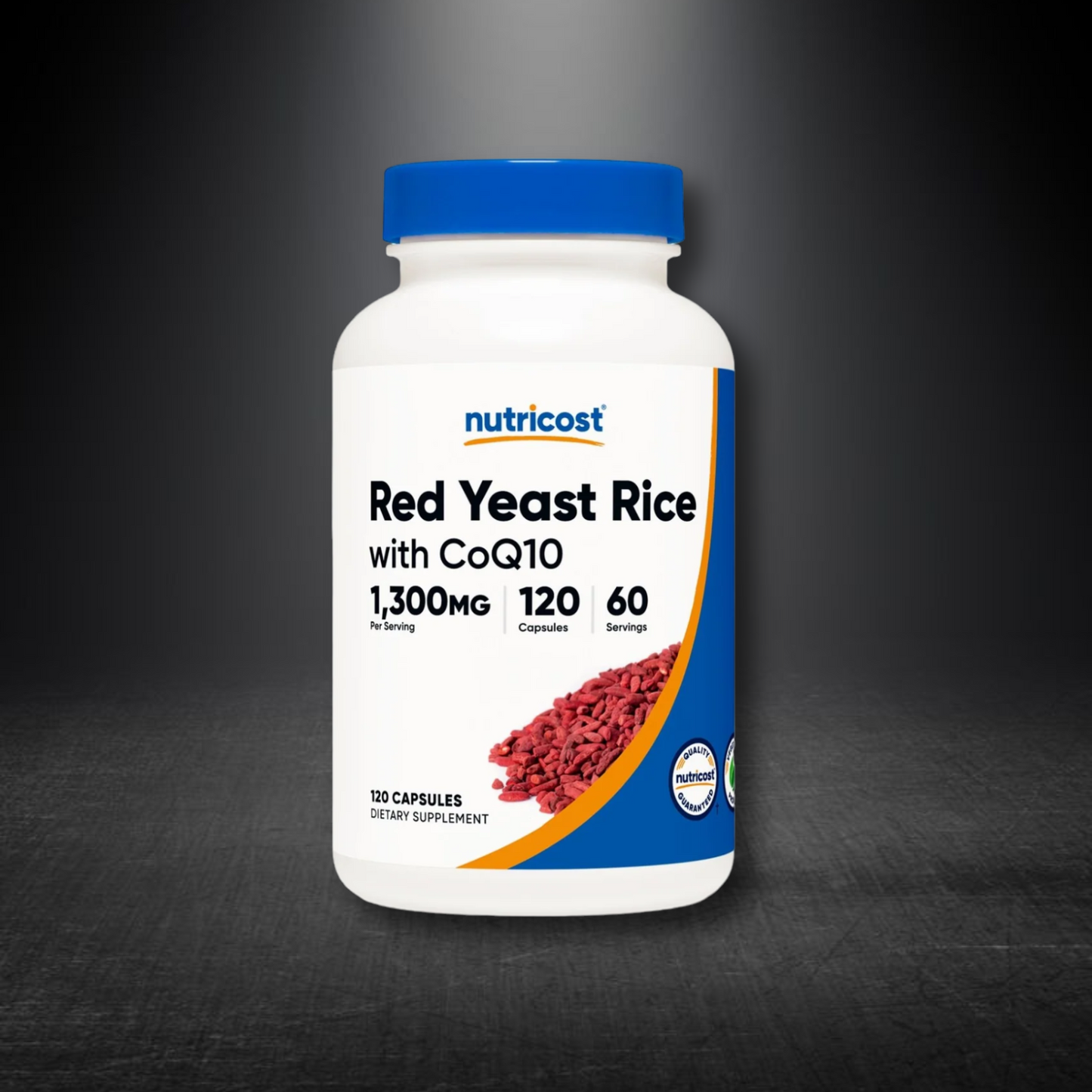 NUTRICOST ARROZ DE LEVADURA ROJA CON COQ10 1300 MG, 120 CÁPSULAS, 60 PORCIONES, SIN OMG, SIN GLUTEN