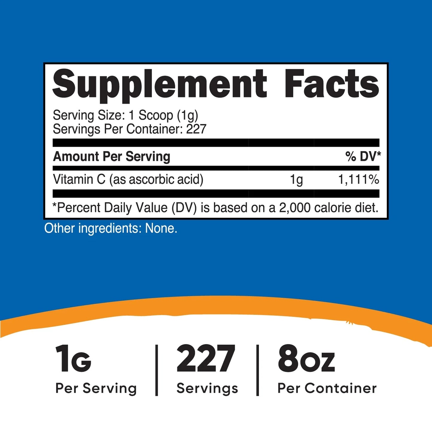 NUTRICOST, VITAMINA C, SIN SABOR, 227 G (8 OZ)