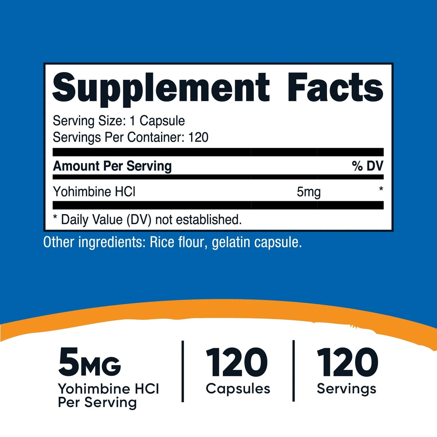 NUTRICOST YOHIMBINE 5MG - 120 CÁPSULAS